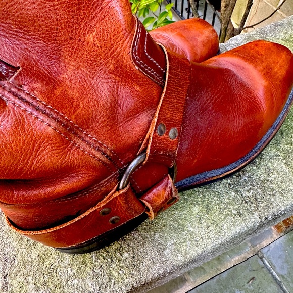 Frye Vintage Harness Men's Redwood Pebble Rust Brown Boots - Picture 4 of 12